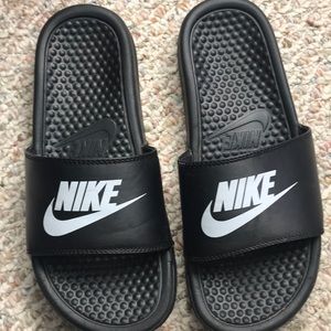 Gently worn Nike slides